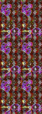 Gri ve kahverengi renkli çiçekler. Elle boyanmış suluboya resim çizimi çiçekler ve bitkiler.