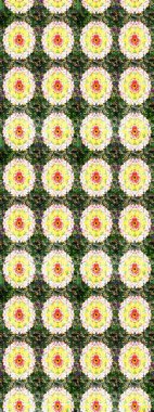 Küçük çiçekteki sevimli çiçek deseni. Yeşil renkli çiçekler. Raster illüstrasyonu.