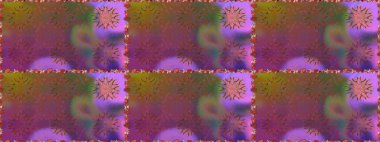 Küçük çiçekte hoş bir çiçek deseni var. Kahverengi renkler ve parlak çiçekler üzerinde soyut, pürüzsüz desen. Çiçek elementli zarif raster dokusu..