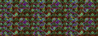 Raster çiçek desenleri çiziyor. Vadinin yeşil renkli çiçekleri.