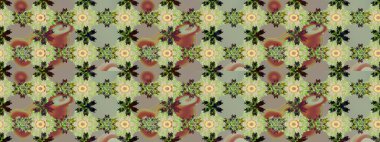 Tarafsız renklerde yaz çiçekleri. Raster illüstrasyonu. Raster çiçek desenli ve çiçekli..