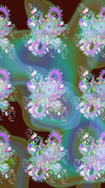 Çiçek desenli eskiz. Yeşil renkli çiçekler. Düz Çiçek Elementleri Tasarım Raster illüstrasyonu. Renkli Bahar Teması çizim şablonu.