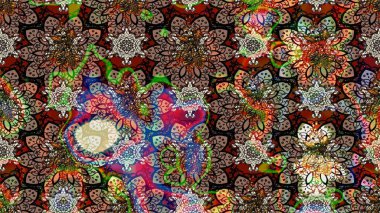 Hint çiçek liyada madalyon deseni. Etnik Mandala süsü. Tekstil, tebrik kartı, boyama kitabı, telefon kılıfı baskı için kullanılabilir. Raster Kına dövme tarzı.