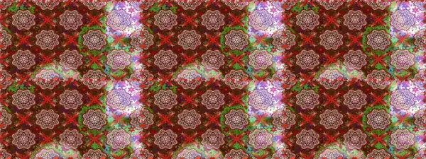 Kusursuz desen. Çiçek duvar kağıdı. Hint süsü. Renkli süs kenarı. Raster illüstrasyonu. Kahverengi ve nötr renklerde.