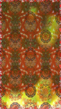 Kahverengi ve sarı renklerde. Raster illüstrasyonu. Kahverengi ve sarı renkte kahverengi ve sarı papatyalar..