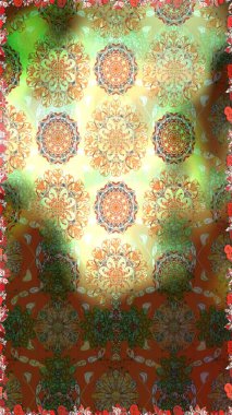 Flat Flower Elements Design. Raster Cute fabric pattern. Colour Spring Theme seamless pattern Background. Seamless vintage.