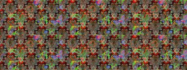 Karalama çiçeği. Zentangle soyut çiçekleri. Renkli Bahar Teması eskiz kalıbı. Düz Çiçek Elementleri Tasarımı. Güzel kumaş deseni. Raster illüstrasyonu.