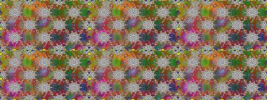 Küçük çiçekteki sevimli çiçek deseni. Soyut çiçek desensiz arkaplan. Raster deseni. Gri ve kahverengi renklerde. Raster illüstrasyonu.