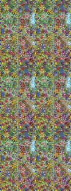 Çiçekli karalama şeklinde Raster çiçek deseni. Nazik, sevimli çiçek arkaplanı. Yeşil ve nötr renkte çiçekler.