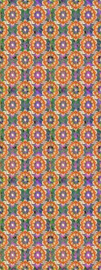 Kusursuz altın desenli bukleler. Turuncu renklerde, altın elementlerle kusursuz desen. Raster. Doğu tarzı arabesk. Parlak dantel, stilize çiçekler, şal desenli. Zarif altın deseni aç.