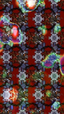 Vadinin kırmızı ve kahverengi renkli çiçekleri. Raster çiçek desenleri çiziyor..