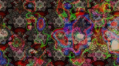 Çiçek süslemeli çizim deseni. Kahverengi renkli çiçekler. Raster illüstrasyonu.