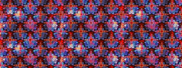 Arkaplan dokusu, duvar kağıdı, kırmızı renkli çiçek teması. Soyut etnik raster çizim kalıbı. Kabile sanatı boho baskısı, klasik çiçek arkaplanı.