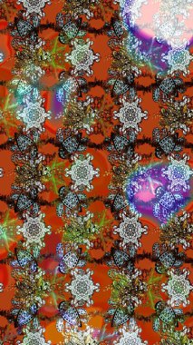 Renkli Bahar Teması eskiz kalıbı. Düz Çiçek Elementleri Tasarımı. Raster illüstrasyonundaki çiçek desenli çizim. Süslü kumaş deseni.