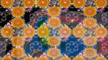 Güzel kumaş deseni. Raster illüstrasyonu. Bahar çiçekli güzel bir çiçek deseni..