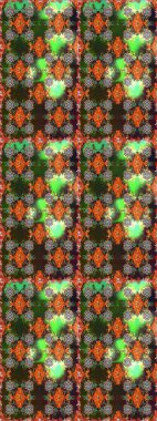 Raster dikişsiz çiçek deseni. Vadinin çiçekleri kahverengi ve yeşil renklerde.