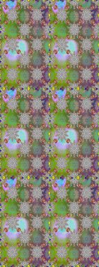 Kusursuz bir arka plan modeli. Yapraklı çiçekler ve kır ve yeşil renkli papatya çiçekleri. Raster - stok.