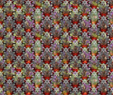 Renkli grunge soyut arkaplanı kologri çiçeklerle süslüyor. Parmak izi, kumaş, duvar kâğıdı, tekstil için raster dokusu. Nakış desenli çiçek deseni..