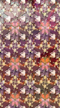 Hediye ambalaj kağıdı, tebrik kartları, posterler ve pankart tasarımı. Kahverengi renkli çiçekler. Raster düz çiçek çizim deseni.