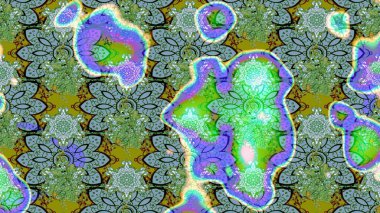 Raster illüstrasyonu. Çizim çiçek deseni duvar kâğıdı olarak kullanılabilir. Yeşil renkte çiçekler.