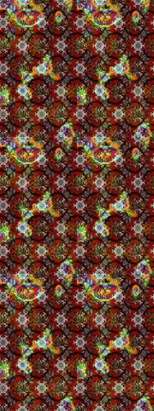 Güzel kumaş deseni. Raster illüstrasyonundaki çiçek desenli çizim. Raster illüstrasyonu. Kahverengi ve kırmızı renklerde.