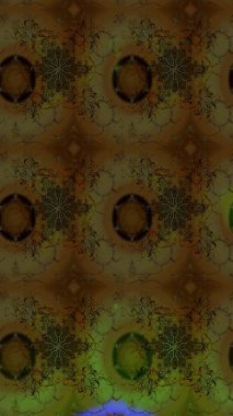 Raster illüstrasyonundaki çiçek desenli çizim. Kahverengi renkte çiçekler.