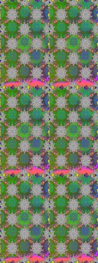 Raster illüstrasyonunda kusursuz çiçek deseni. Yeşil renkli çiçekler. Düz Çiçek Elementleri Tasarımı. Renkli Bahar Teması Kusursuz Arkaplan.