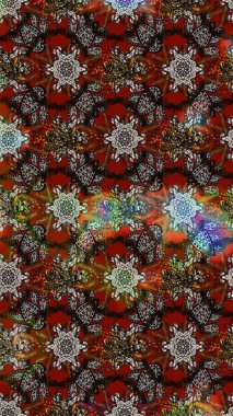 Eskiz geçmişi. Raster illüstrasyonu. Kumaş, tekstil, duvar kağıdı baskısı için. Miles Fleur, süslü püslü bir süs. Tomurcukları papatya çiçekleri olan sevimli bir çiçek deseni. Antika retro tarzı.