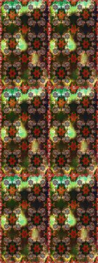 Renkli Bahar Temalı Kusursuz Arkaplan. Çocuk stili. Düz Çiçek Elementleri Tasarımı. Çiçekli pürüzsüz raster arka plan.