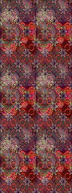 Çiçekli karalama şeklinde Raster çiçek deseni. Yumuşak, yaz çiçekli arka plan. Kahverengi renkte çiçekler.