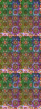 Raster illüstrasyonu. Kahverengi renklere karalamalar çizilmiş çiçek deseni.