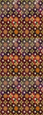 Patlayan çiçekler soyut olarak yerleştirilmiş. Kahverengi renklerde bahar çiçekleri. Raster deseni. Raster illüstrasyonu.