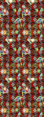 Gri, kırmızı ve kahverengi renkte çiçekler. Raster illüstrasyonunda çiçek deseni çizimi.