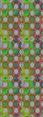 Yumuşak, yeşil ve kahverengi renklerde bahar çiçekleri. Raster illüstrasyonu. Çiçek ve yapraklı karalama şeklinde Raster çiçek deseni.