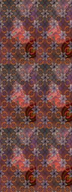 Kahverengi renkli çiçekler. Raster illüstrasyonunda çiçek deseni çizimi.