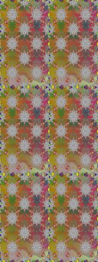 Düz Çiçek Elementleri Tasarımı. Sevimli çiçek raster deseni. Kusursuz Renksiz Bahar Temalı Kusursuz Arkaplan. Gri ve kahverengi renkte çiçekler.