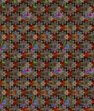 3D çiçekler, eskiz. Raster illüstrasyonu. Gri renklerde.