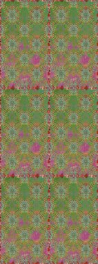 Raster deseni. Bahar çiçekli desen dallı, yeşil ve nötr renkler çiçekli siluet.