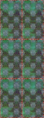 Soyut etnik raster kusursuz desen. Kabile sanatı boho baskısı, klasik çiçek arkaplanı. Arkaplan dokusu, duvar kağıdı, yeşil ve mavi renkli çiçek teması.