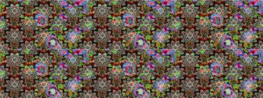 Tekstil, kumaş, kapaklar, duvar kağıtları, baskı, naylon, koleksiyon defteri, örgü, dekupaj için güzel bir eskiz. Küçük nötr çiçeklerdeki oldukça eski bir besin torbası deseni.