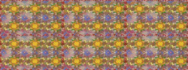 Eski usul. Raster illüstrasyonu. Kumaş, tekstil, duvar kağıdı baskısı için. Tomurcukları çiçek olan sevimli bir çiçek deseni. Kusursuz bir geçmişi var. Raster..