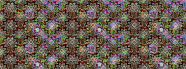 Tekstil, kumaş, kapaklar, duvar kağıtları, baskı, naylon, koleksiyon defteri, örgü, dekupaj için güzel bir eskiz. Küçük nötr çiçeklerdeki oldukça eski bir besin torbası deseni.