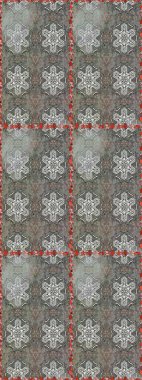 Raster illüstrasyonu. Gri ve kahverengi renkli çiçekler. El çizimi çiçekleri olan soyut, pürüzsüz desen.