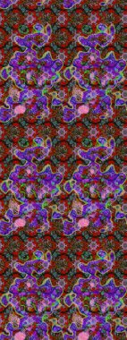 Sevimli çiçek raster deseni. Kahverengi ve kırmızı renkte çiçekler. Renkli Bahar Teması eskiz kalıbı. Düz Çiçek Elementleri Tasarımı.