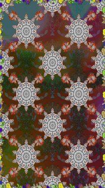 Egzotik çiçekler, kahverengi ve gri renkler üzerine botanik, parlak, klasik bir doğa. Klasik tropikal doğal elementlerin suluboya seti. Raster illüstrasyonu.