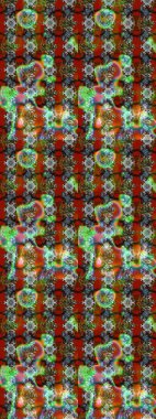 Düz Çiçek Elementleri Tasarımı. Süslü kumaş deseni. Renkli Bahar Teması eskiz kalıbı. Raster illüstrasyonunda çiçek deseni çizimi.