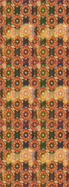 Raster illüstrasyonu. Damask altın soyut çiçek kahverengi renklerde dikişsiz desen. Süsleme.