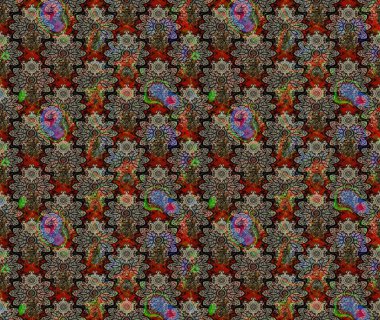 Gri renklerde. Raster illüstrasyonu. 3D çiçekler, çizim.