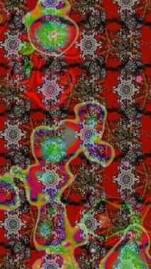 Çizim çiçek deseni duvar kâğıdı olarak kullanılabilir. Renkli çiçekler. Raster illüstrasyonu.