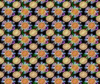 Çiçekli çiçek deseni, suluboya. Raster deseni. Küçük çiçekte güzel bir çiçek deseni..